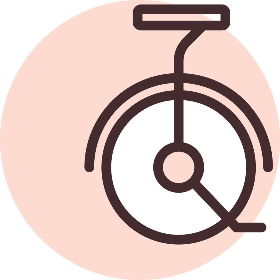 Circus unicycle, illustration, vector on a white background.