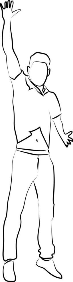 Man waving, illustration, vector on white background.