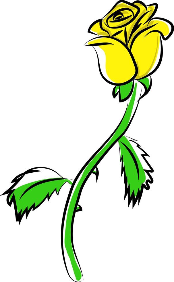 Yellow flower, illustration, vector on white background.