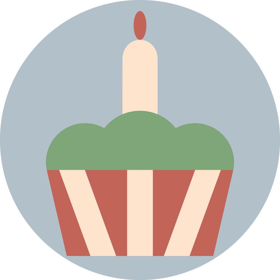 Easter cake with candle, illustration, vector on a white background.