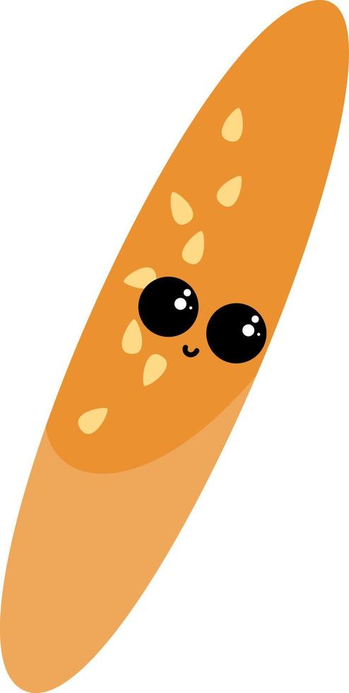 Happy bread, illustration, vector on white background.