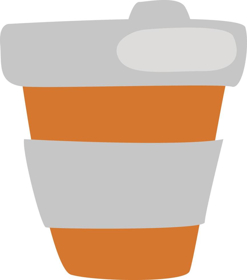 Fastfood coffee, illustration, vector on a white background.