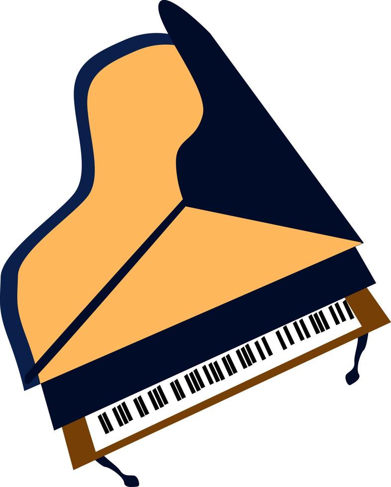 Grand piano, illustration, vector on white background.