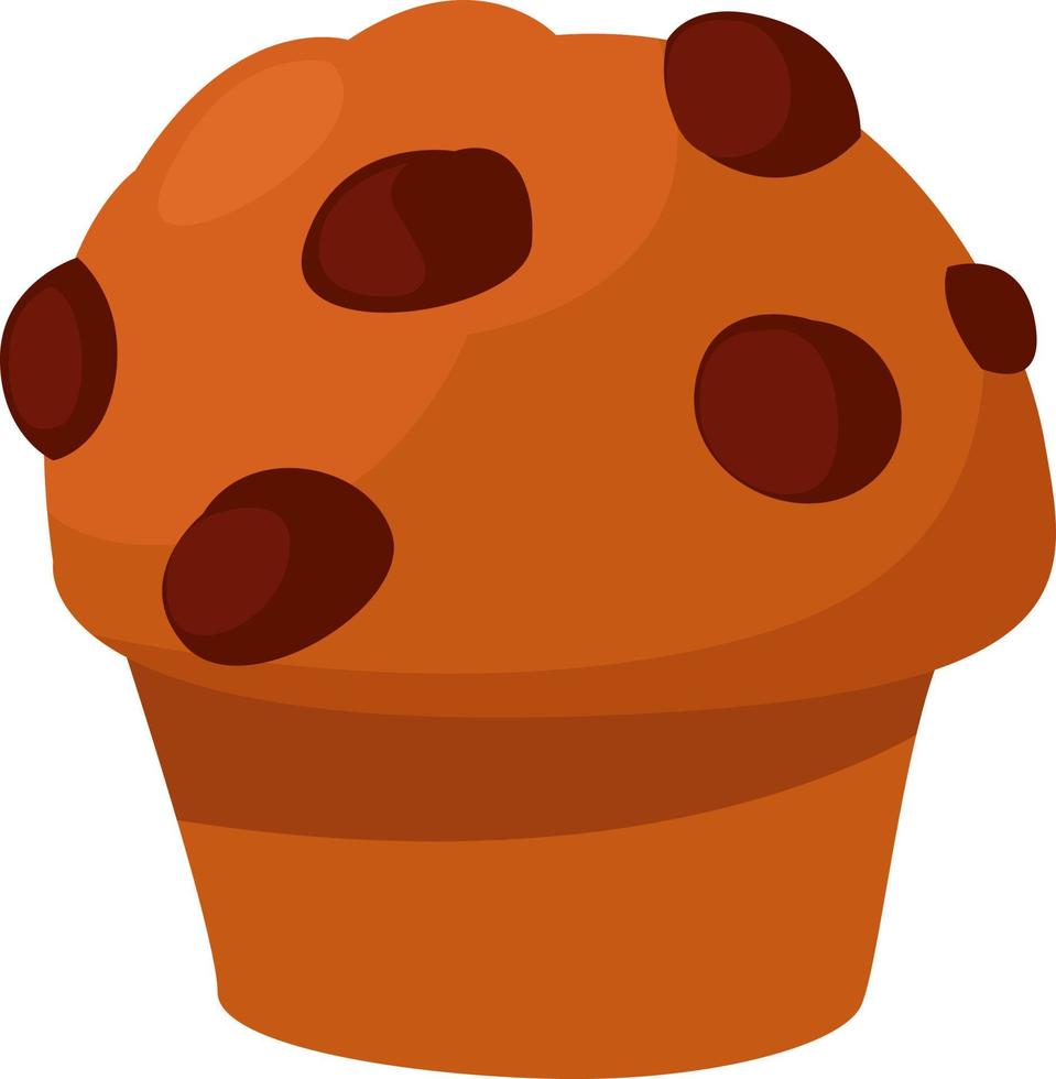 delicioso muffin, ilustración, vector sobre fondo blanco