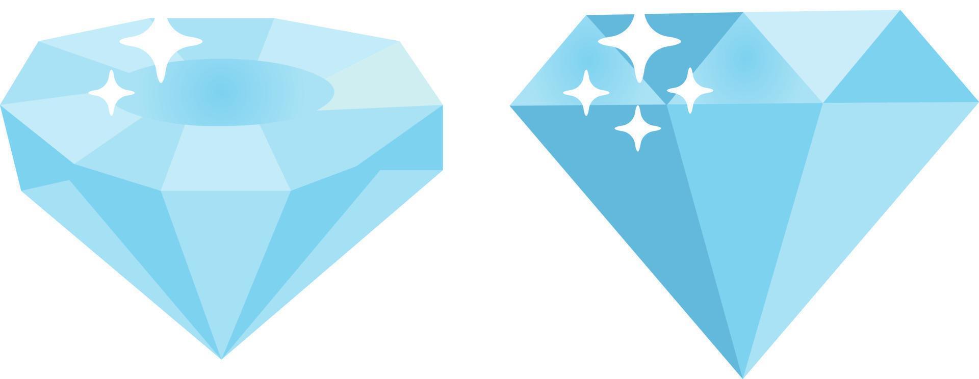 diamante azul, ilustración, vector sobre fondo blanco.