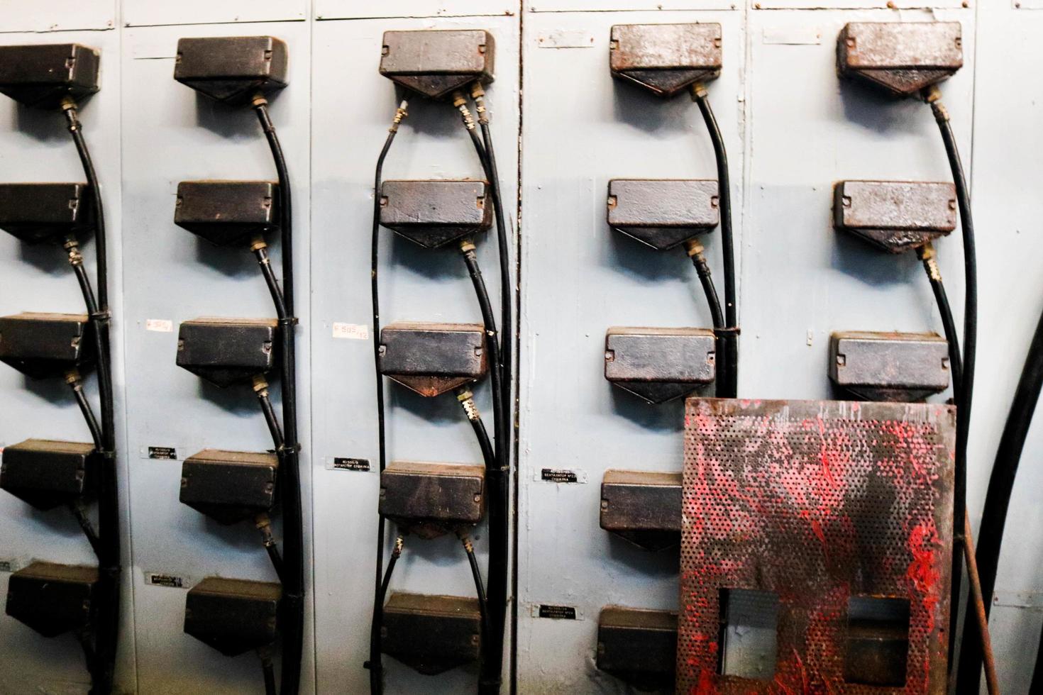 Plugs for wires for connecting iron metal cabinets for electrical equipment of electric motors at an industrial refinery chemical petrochemical photo