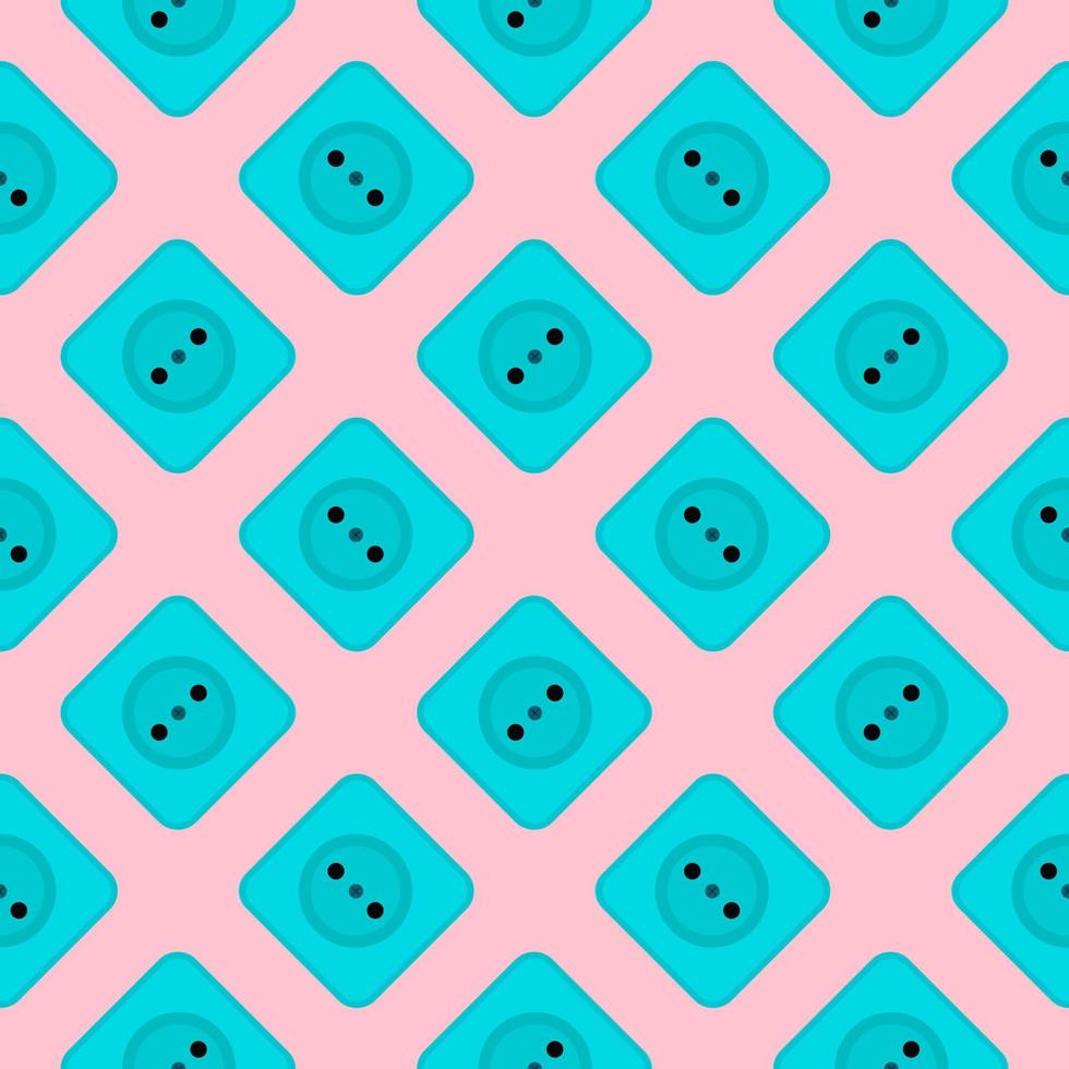Blue electric socket, seamless pattern on pink background. vector