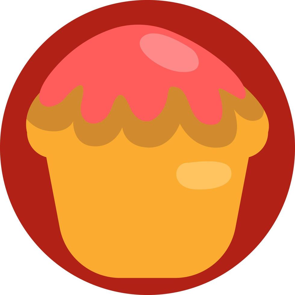 Red cupcake, illustration, vector on a white background.