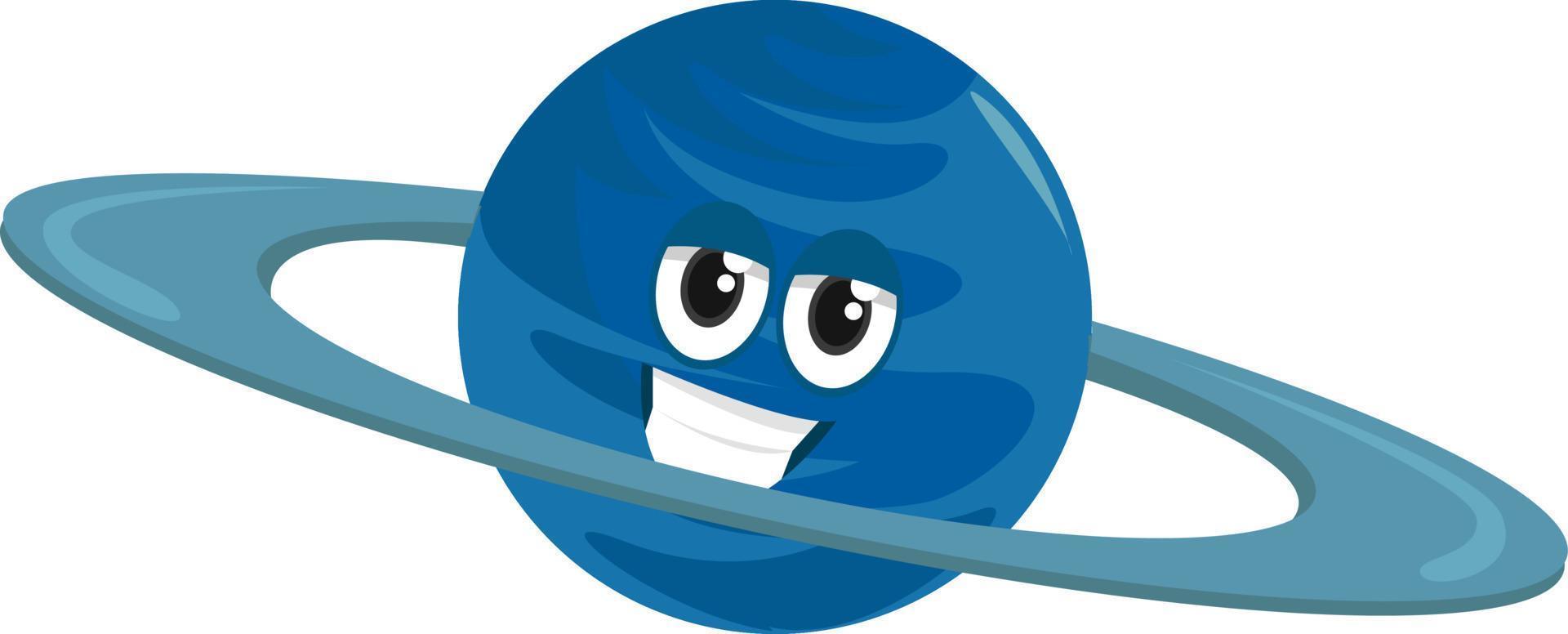Uranus planet, illustration, vector on white background