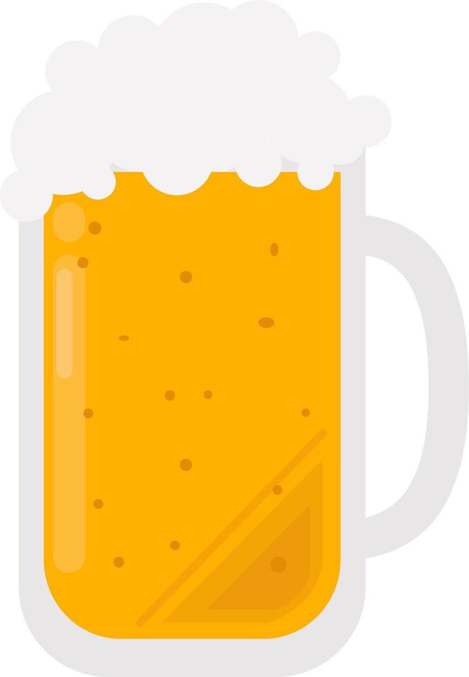 Beer in glass, illustration, vector on white background.