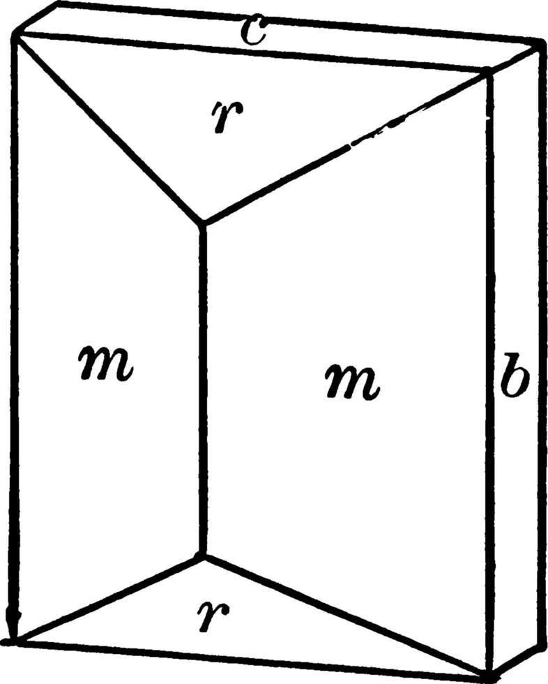 Staurolite, vintage illustration. vector