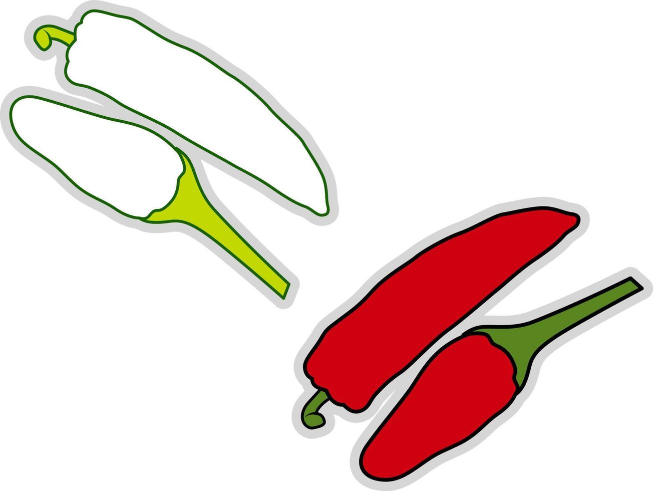 Fresh chilli pepper, illustration, vector on white background.
