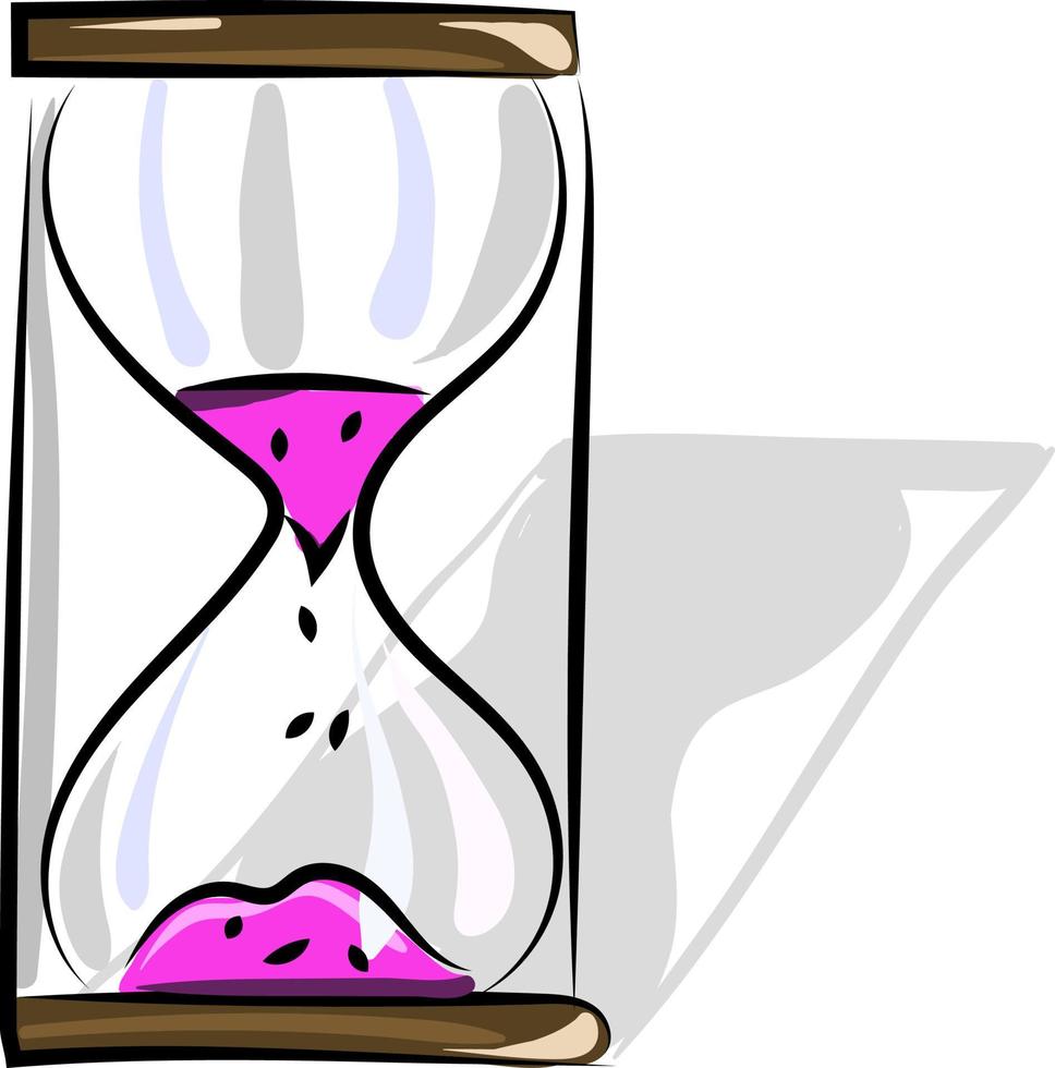 Sand clock, illustration, vector on white background.