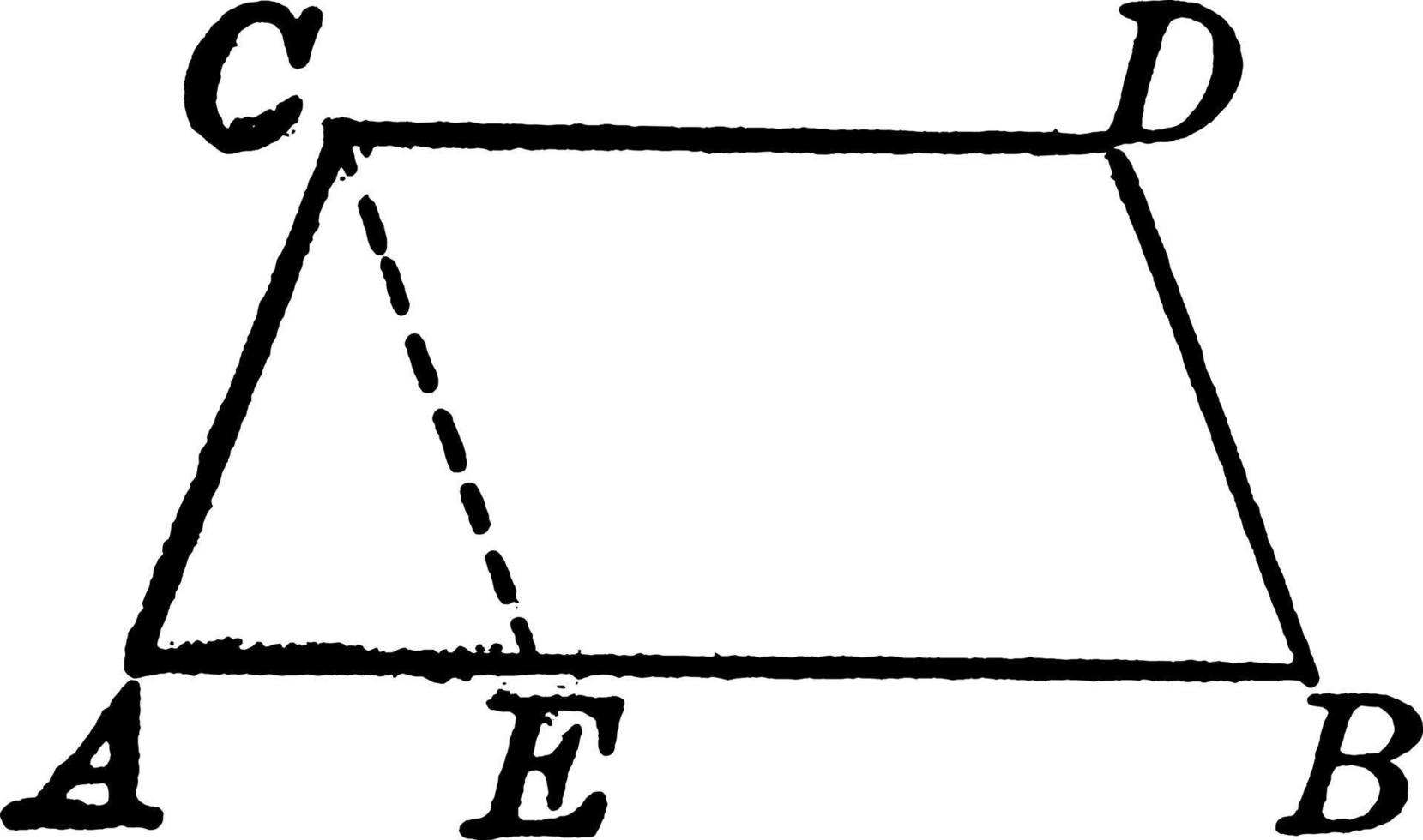 dividir trapezoide, ilustración vintage. vector