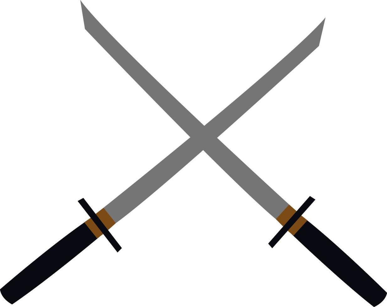 Katana sword, illustration, vector on white background.