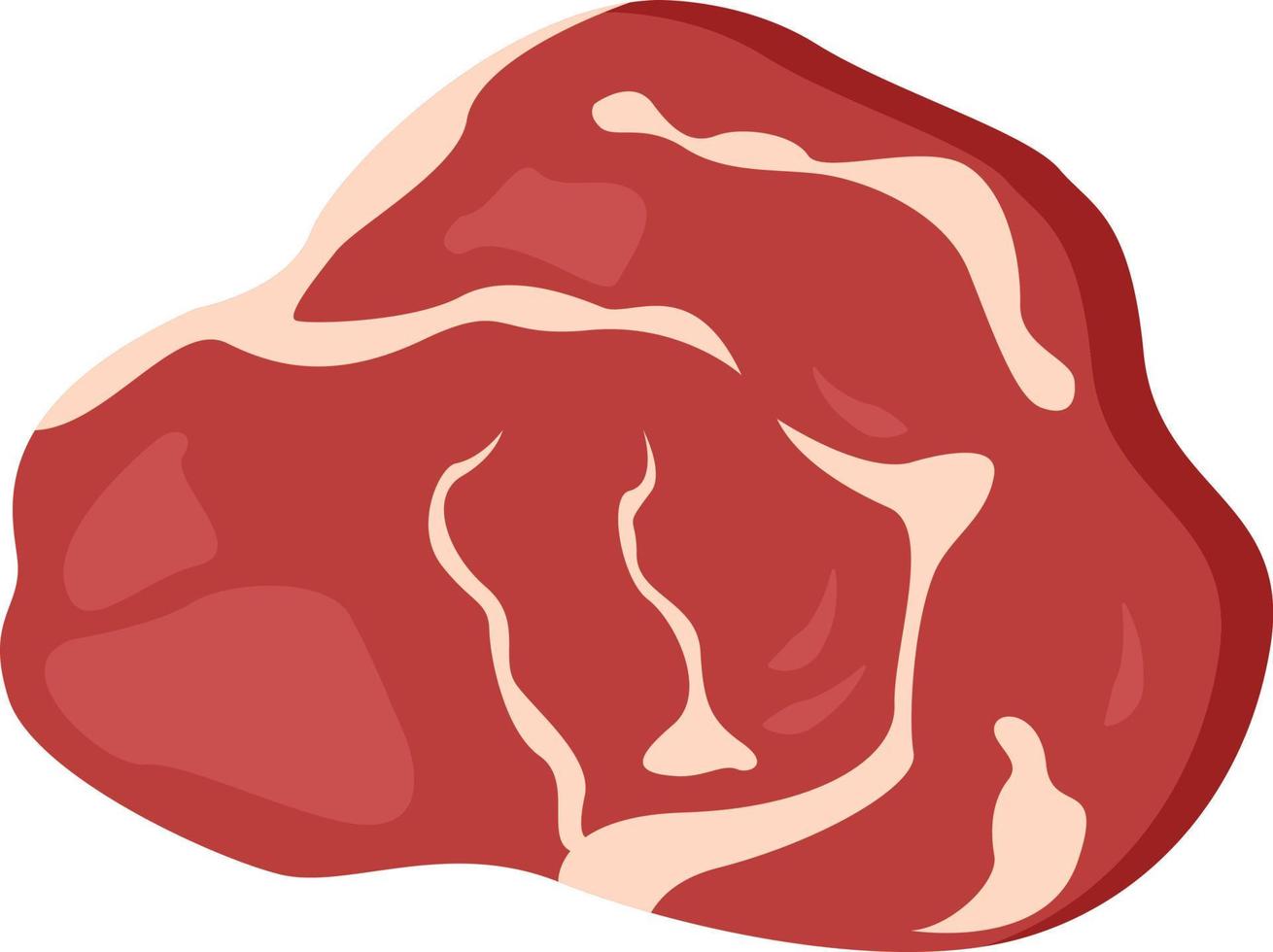 rebanada de carne, ilustración, vector sobre fondo blanco