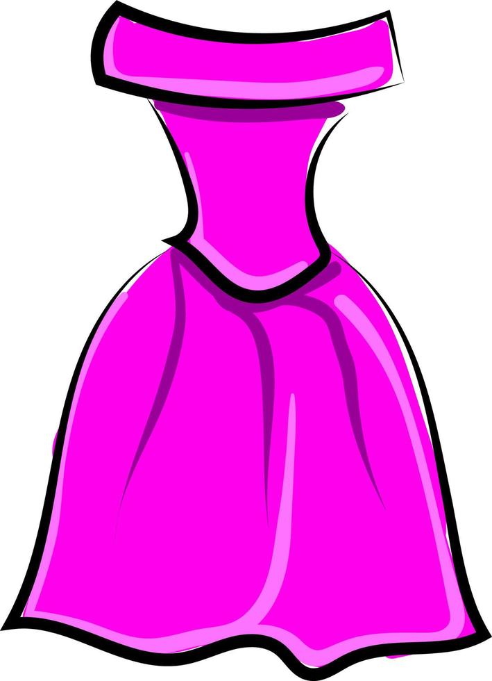 Cute pink dresses, illustration, vector on white background.