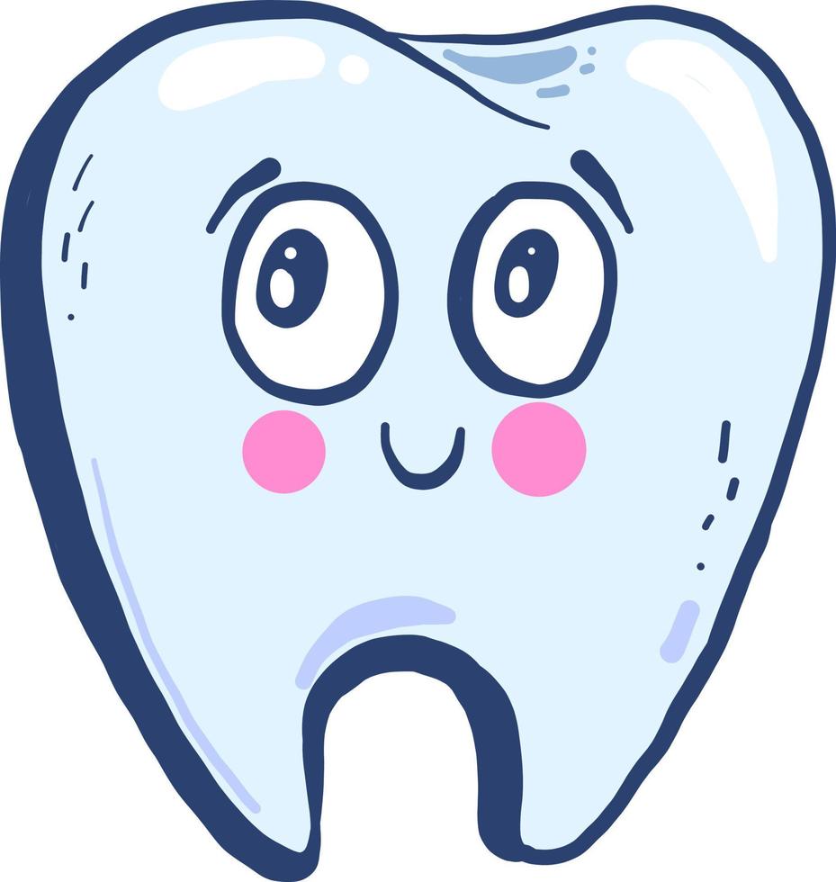Cute white tooth, illustration, vector on white background.