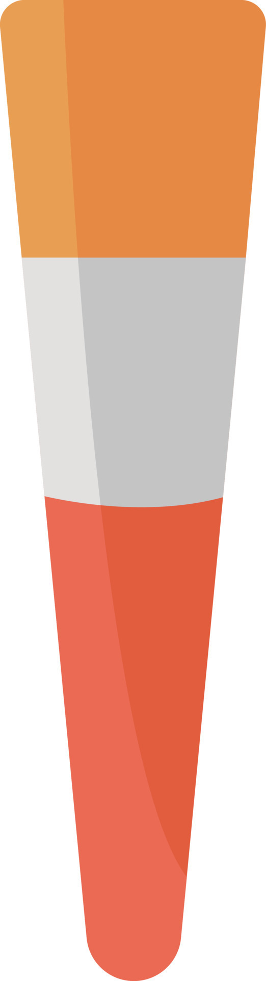 Orange painting brush, illustration, vector on a white background