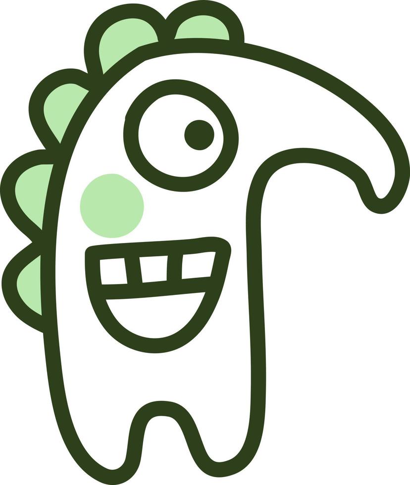 Monster with long nose, illustration, vector on a white background.