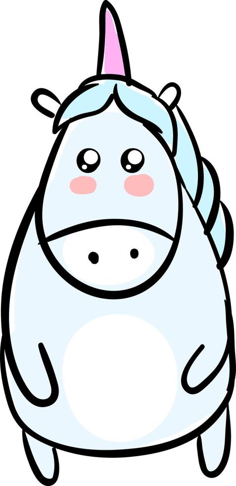 Cute unicorn, illustration, vector on white background.