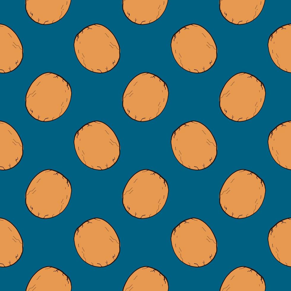 Delicious melon, seamless pattern on blue background. vector