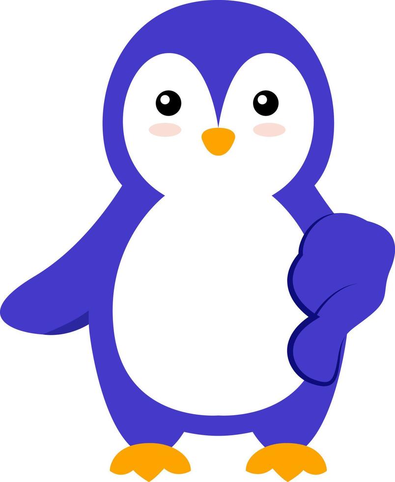 Lindo pingüino, ilustración, vector sobre fondo blanco.