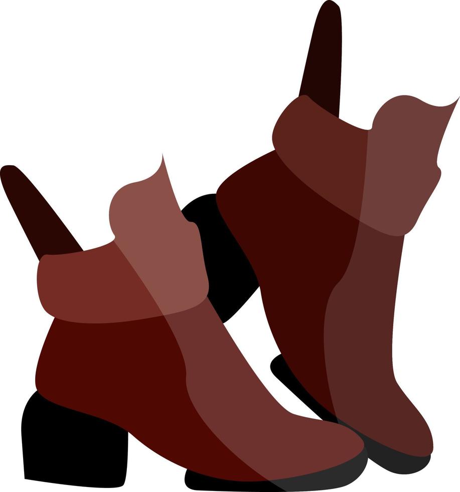 botas marrones, ilustración, vector sobre fondo blanco.