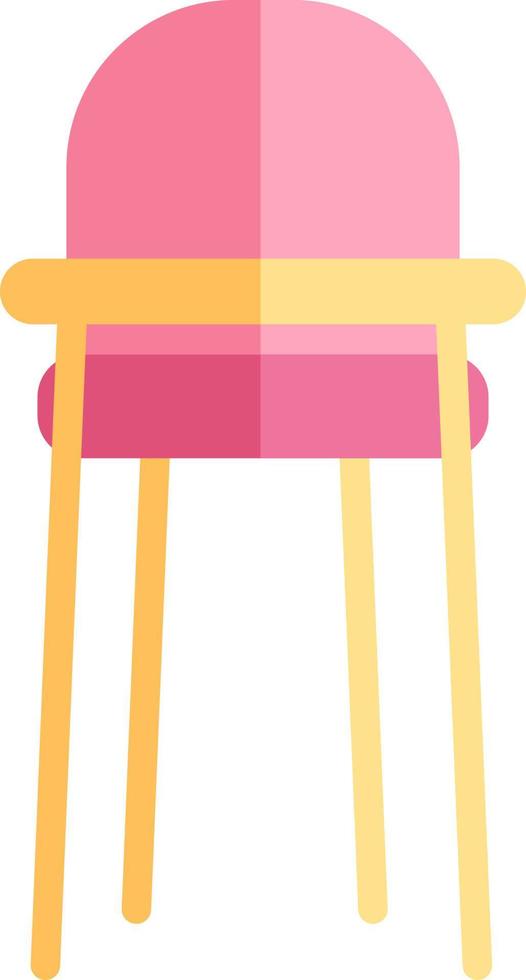 Baby high chair, illustration, vector on white background.