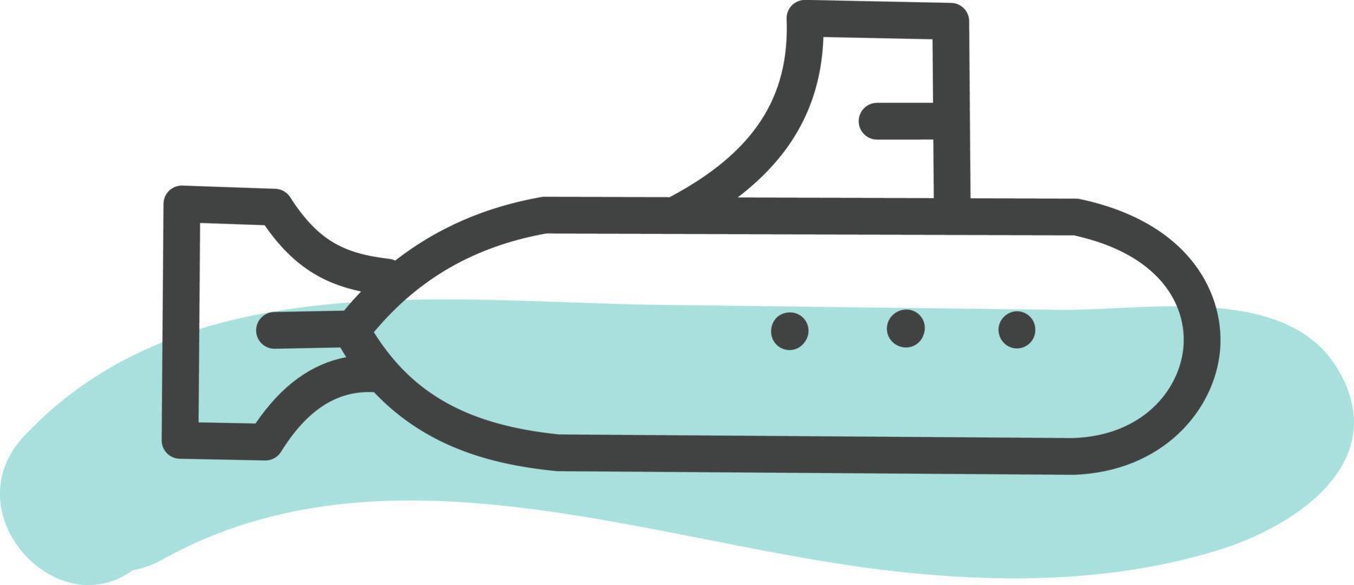 Blue submarine, illustration, vector, on a white background. vector