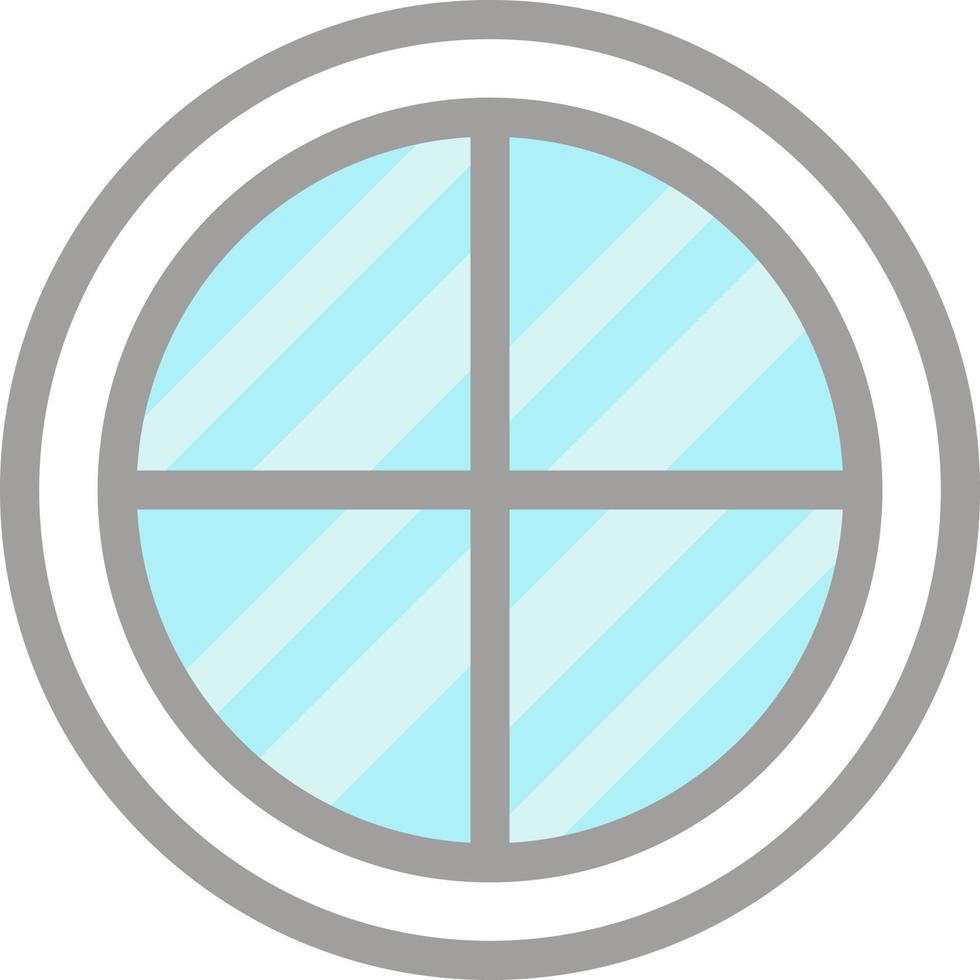 Wooden white circle window, illustration, vector, on a white background. vector
