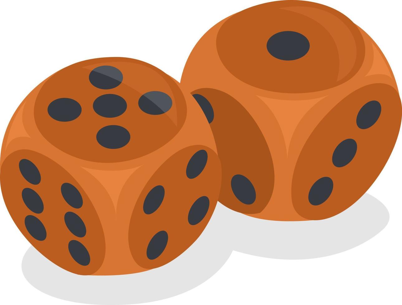 Orange dices, illustration, vector on white background