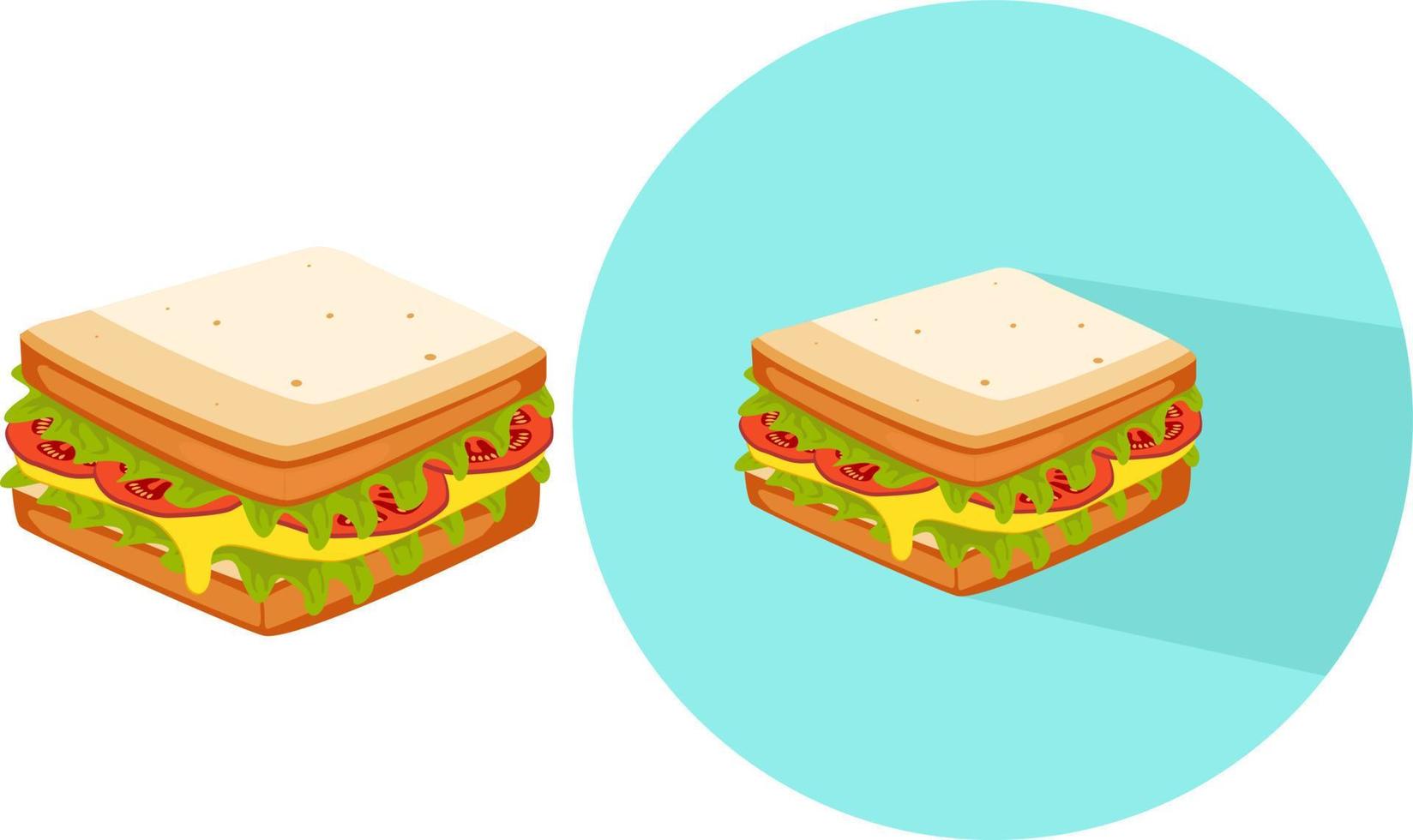 Nice sandwich ,illustration, vector on white background.