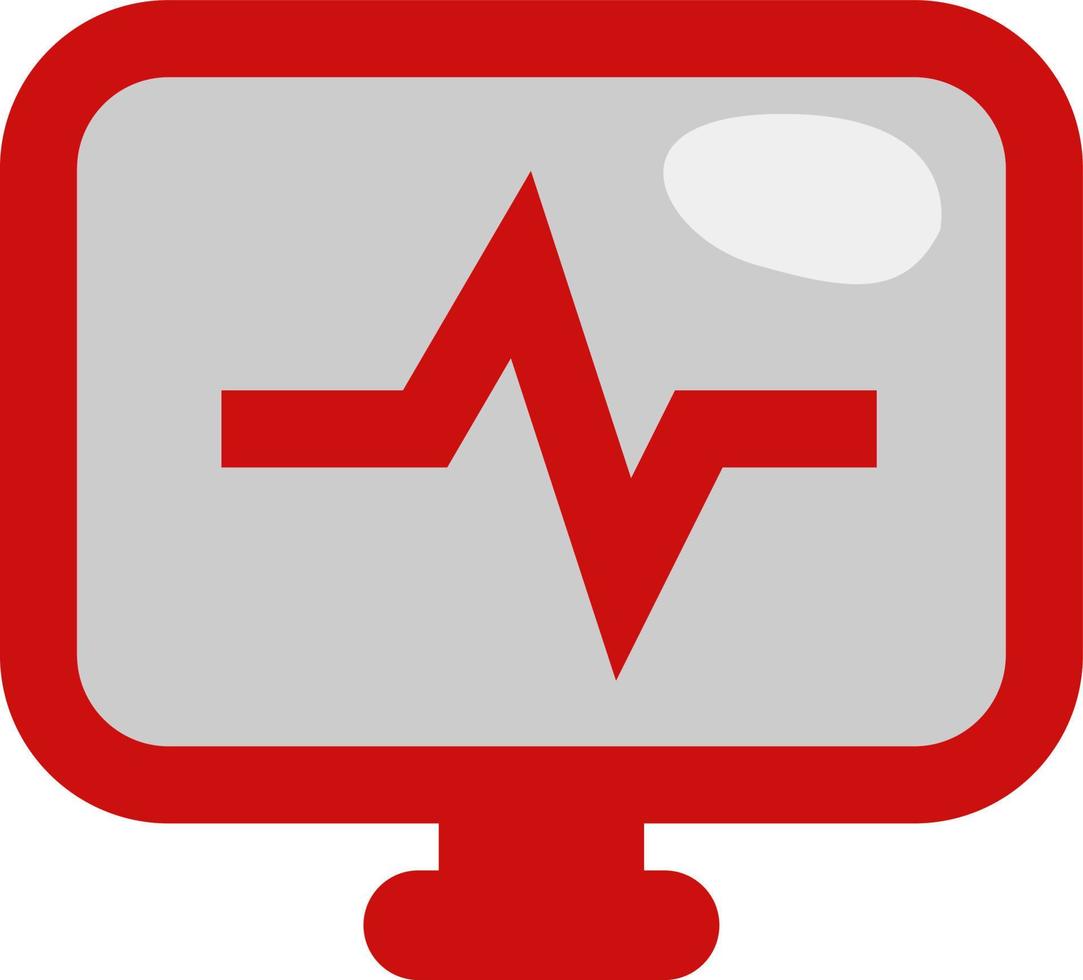 Medical computer, illustration, vector on a white background.