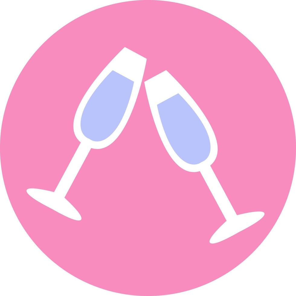 Wedding champagne, illustration, vector on a white background.