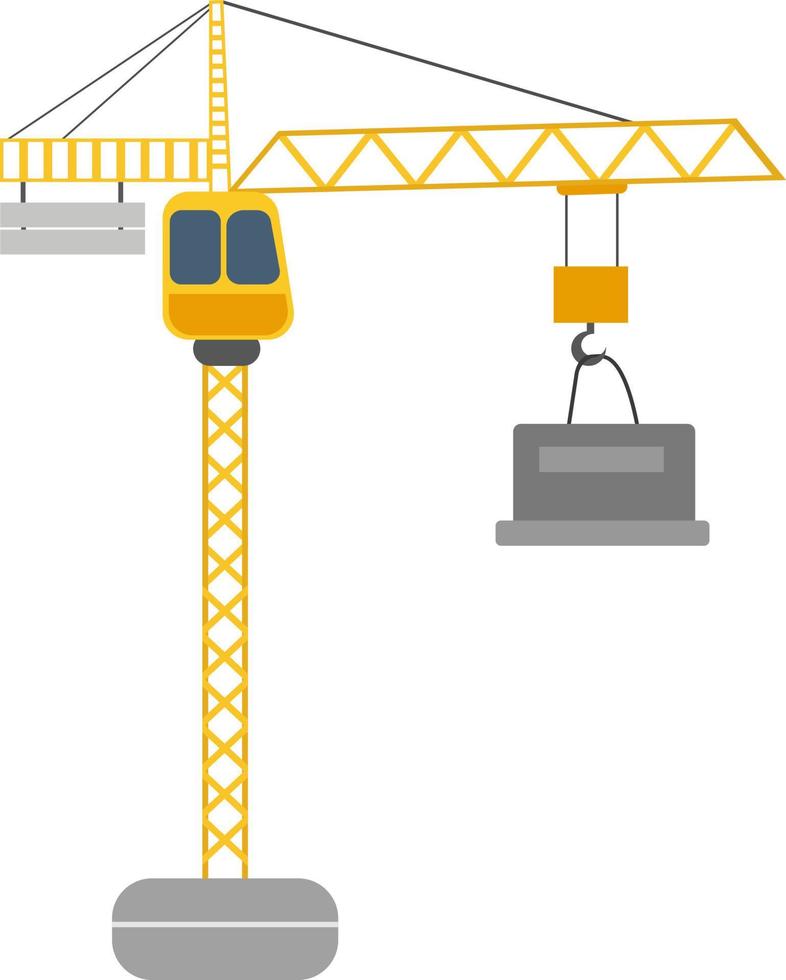 Big construction machine ,illustration, vector on white background.