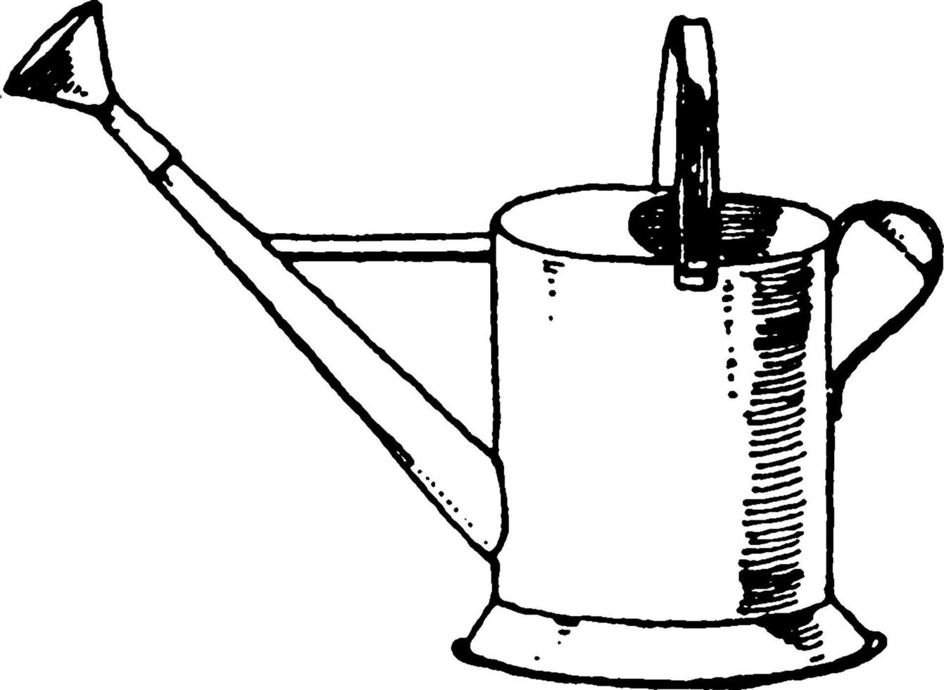 Modern Pipe-Spout Pot, vintage illustration. vector