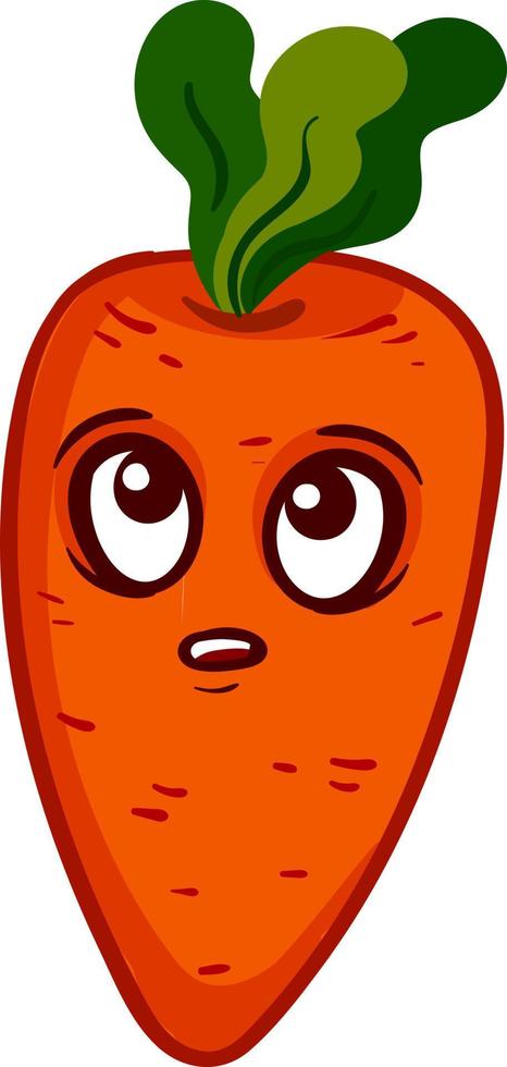 Bored carrot, illustration, vector on a white background.