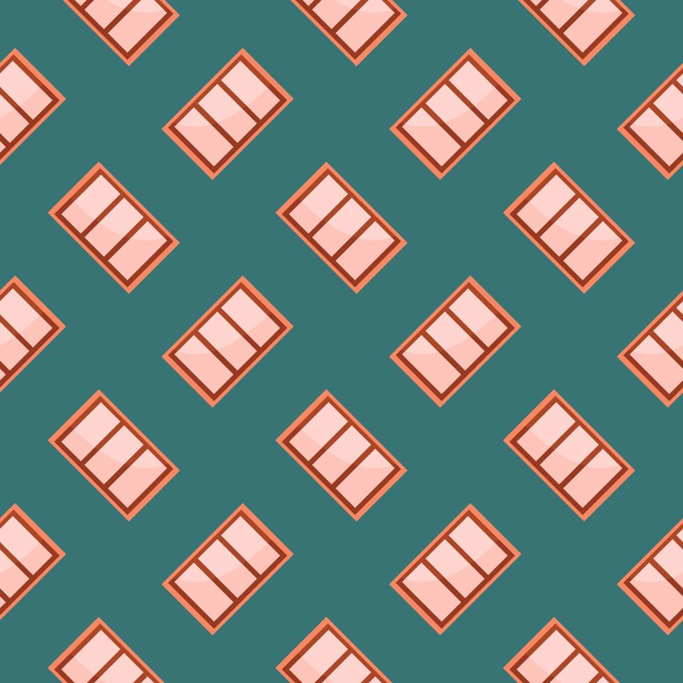Red windows,seamless pattern on mint green background. vector