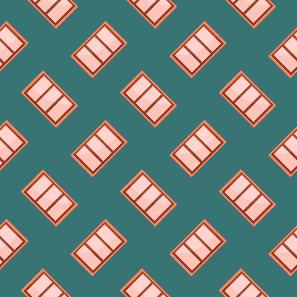 Red windows,seamless pattern on mint green background. vector