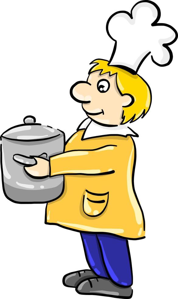 Cook cooking , illustration, vector on white background