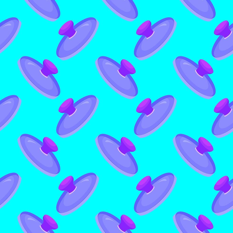 Pan lid,seamless pattern on blue background. vector