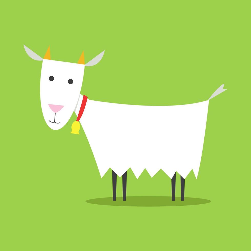Small goat, illustration, vector on white background.
