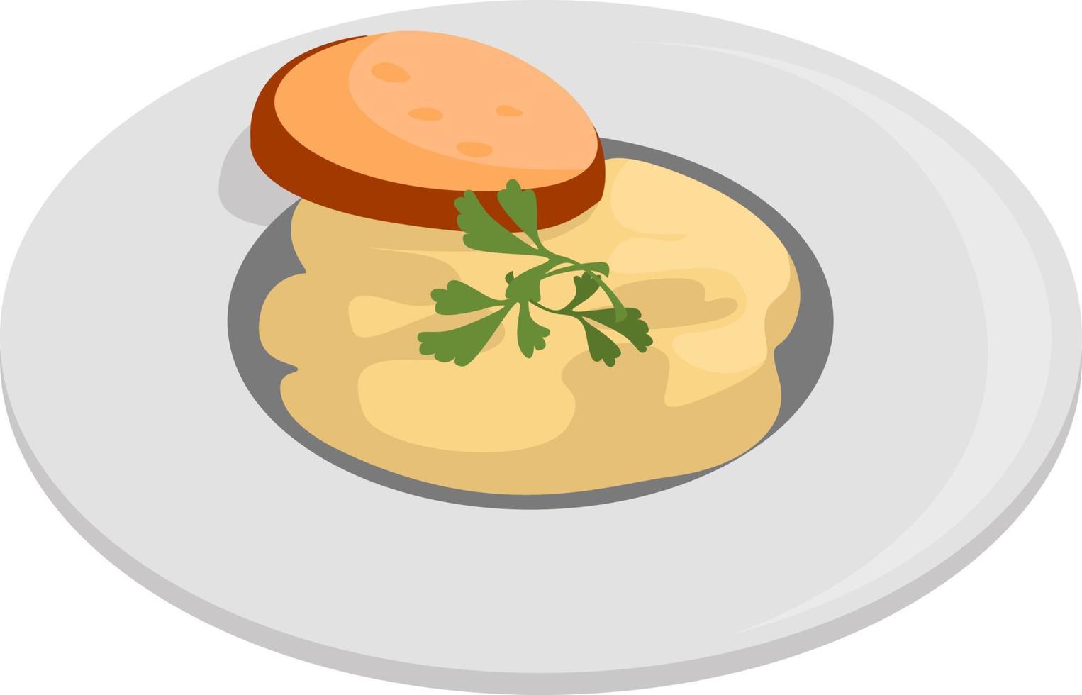 Fricassee food, illustration, vector on white background
