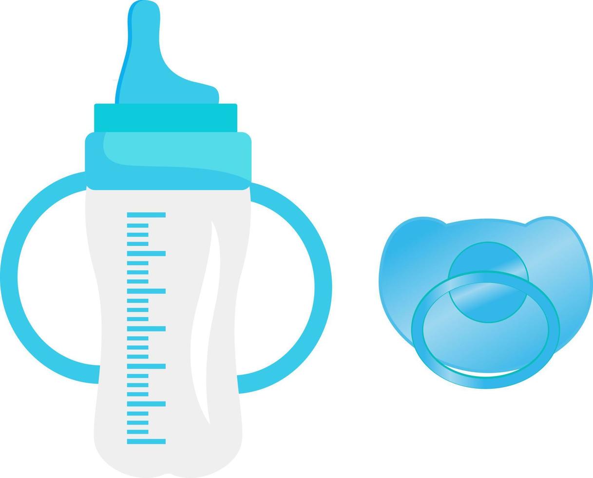 Baby bottle ,illustration, vector on white background.