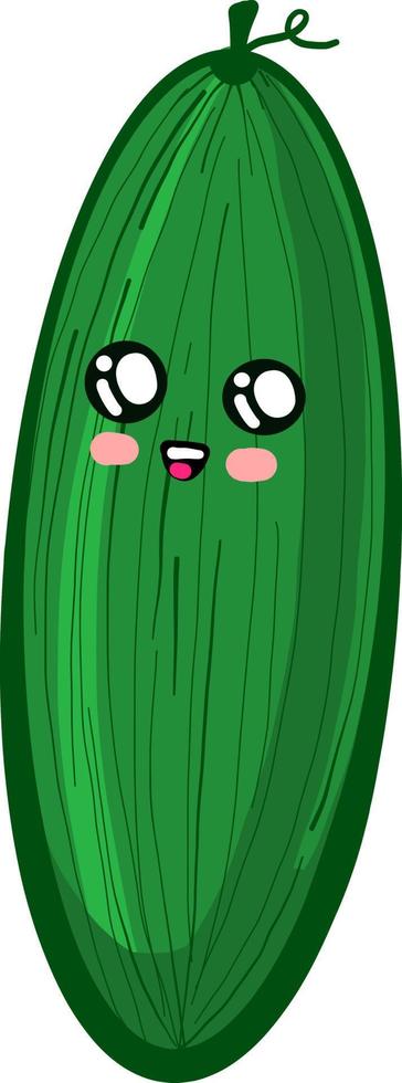Cute cucumber ,illustration,vector on white background vector