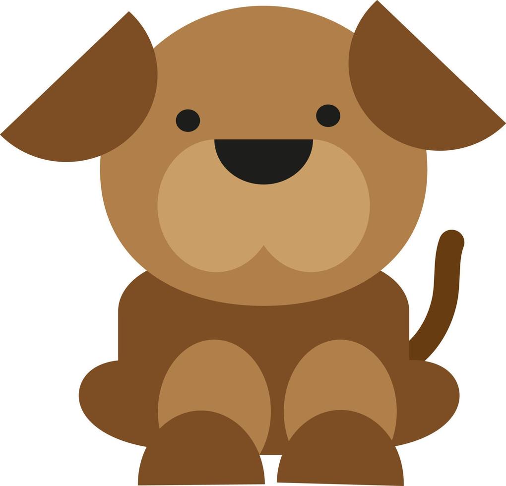 Brown baby dog, illustration, vector on a white background.