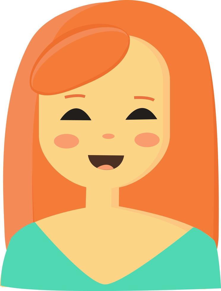 Happy girl, illustration, vector on white background.