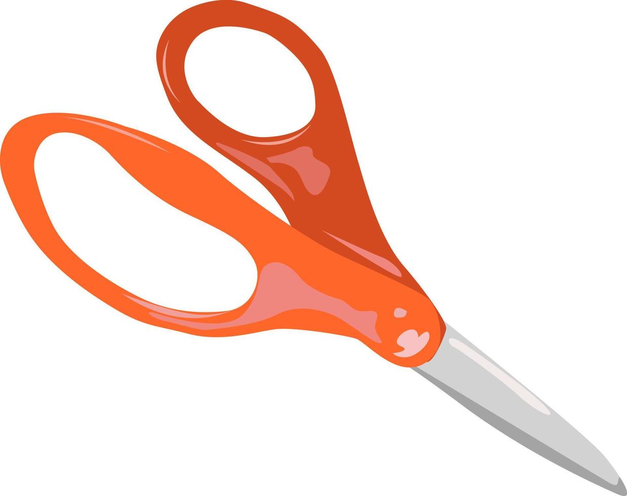 Red scissors, illustration, vector on white background.