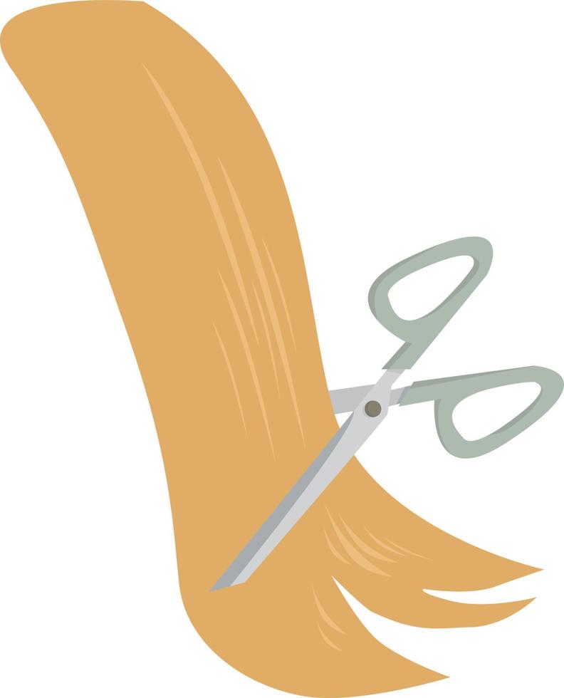 Cutting hair, illustration, vector on white background.